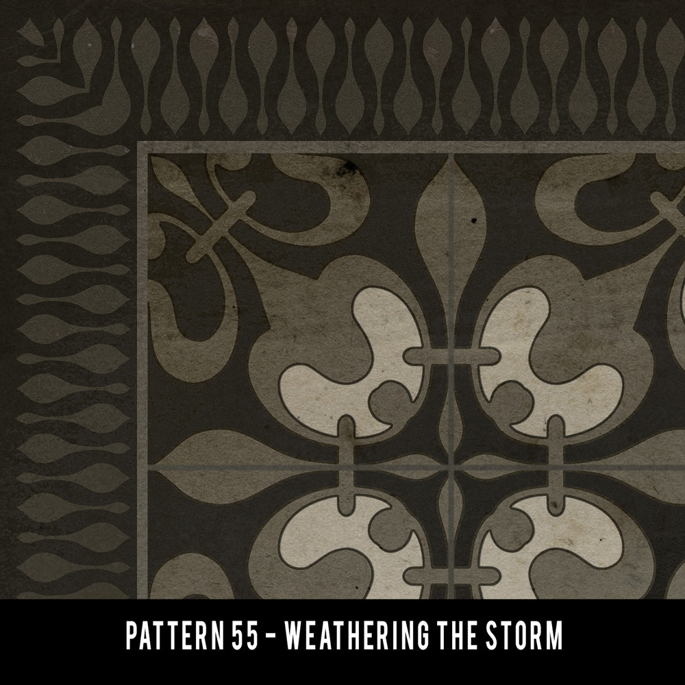 Classic Pattern 55 Weathering the Storm - vinyl floor cloth swatch sample