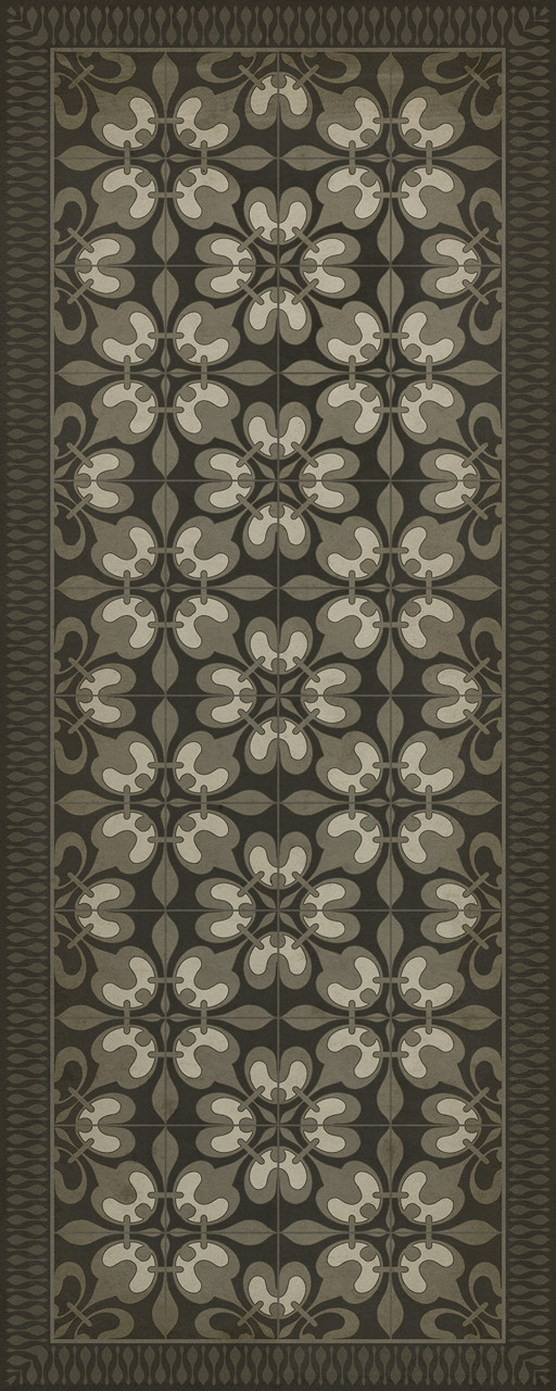 Classic Pattern 55 Weathering the Storm - vinyl floor cloth sizes 30x75, 36x90