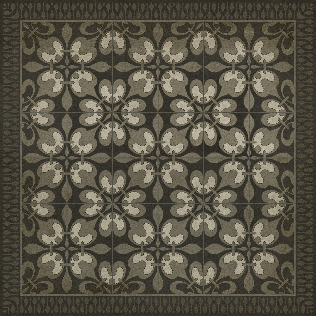 Classic Pattern 55 Weathering the Storm - vinyl floor cloth sizes 36x36, 48x48