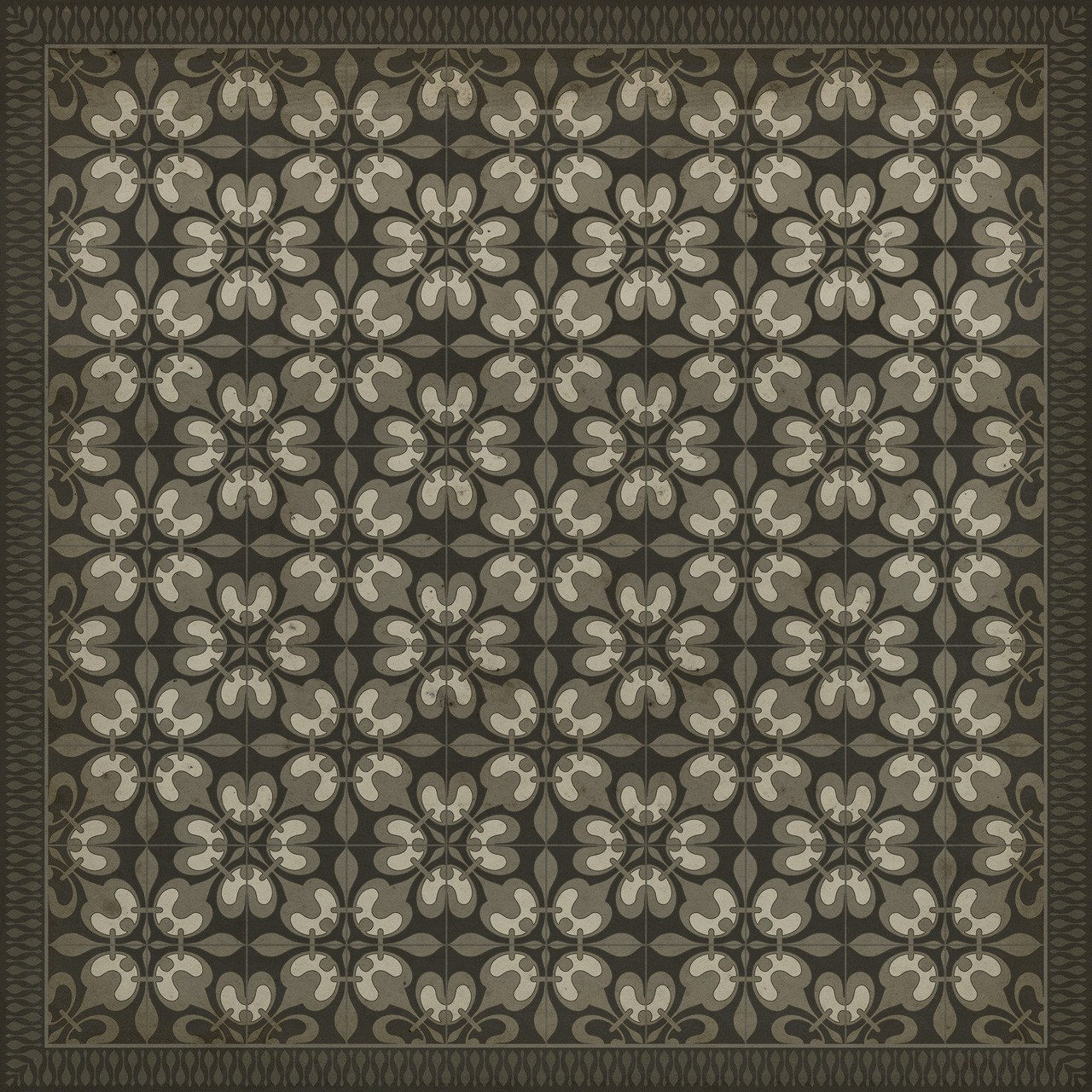 Classic Pattern 55 Weathering the Storm - vinyl floor cloth sizes 84x84, 96x96, 120x120