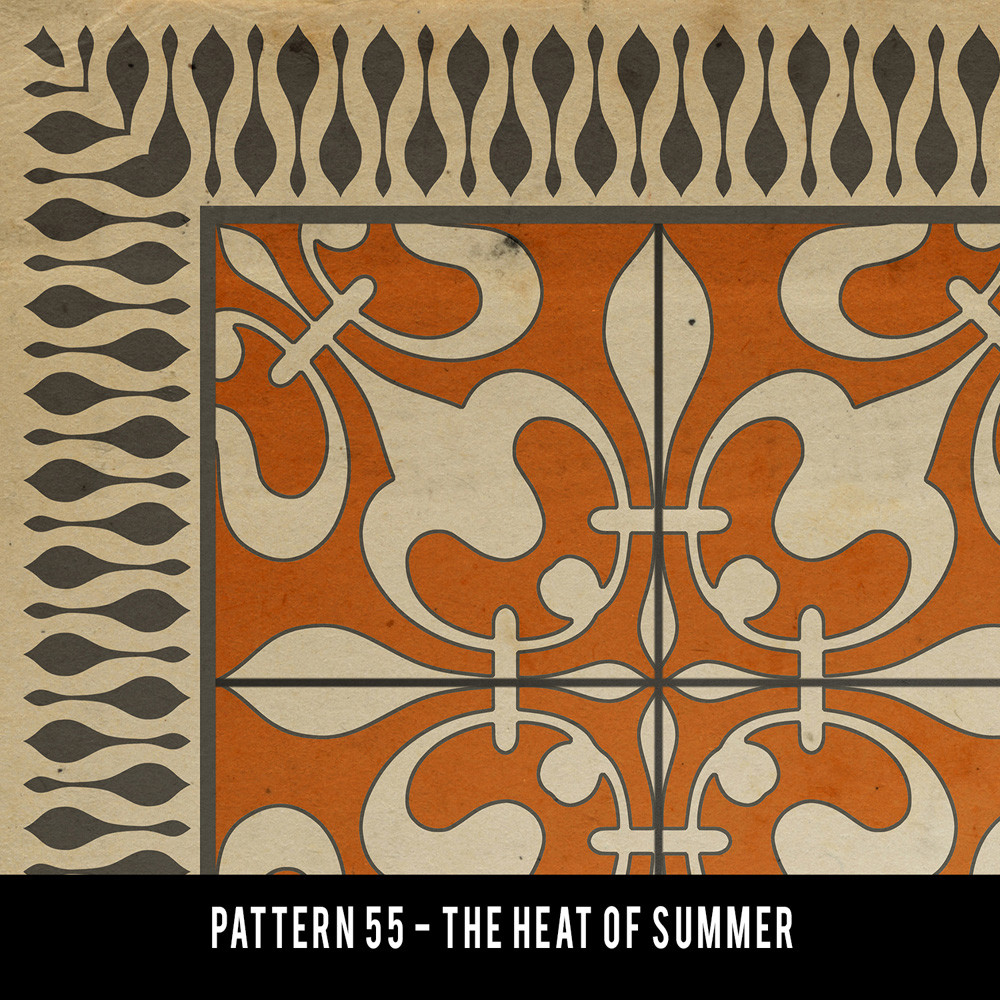 Classic Pattern 55 The Heat of Summer - vinyl floor cloth swatch sample