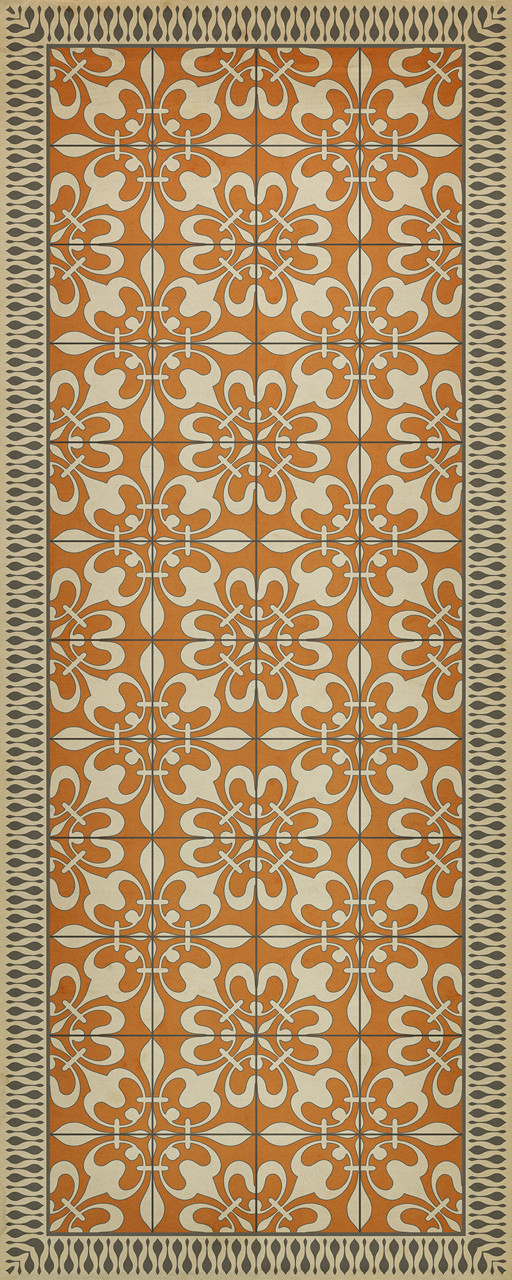 Classic Pattern 55 The Heat of Summer - vinyl floor cloth sizes 30x75, 36x90
