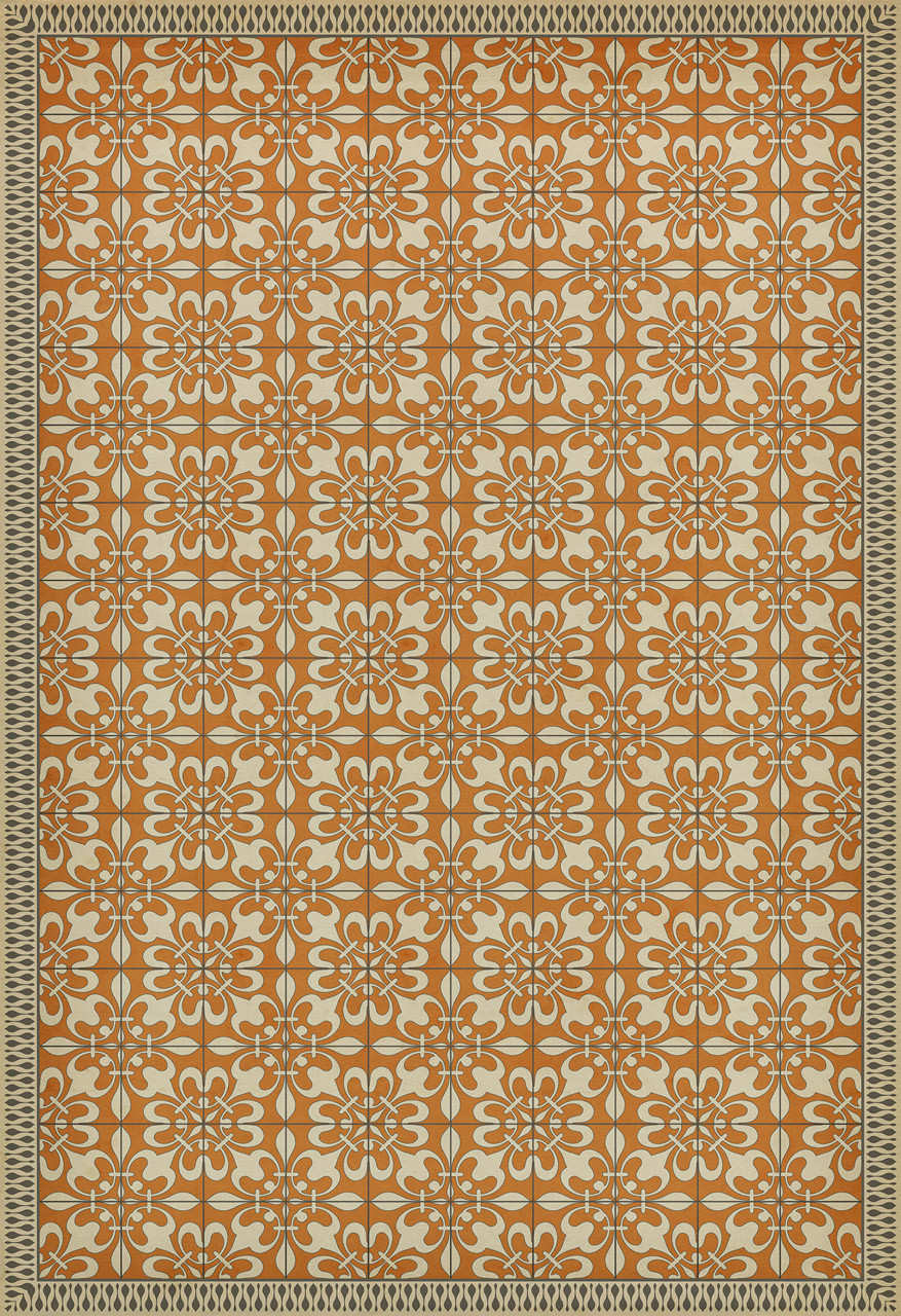 Classic Pattern 55 The Heat of Summer - vinyl floor cloth sizes 96x140, 120x175