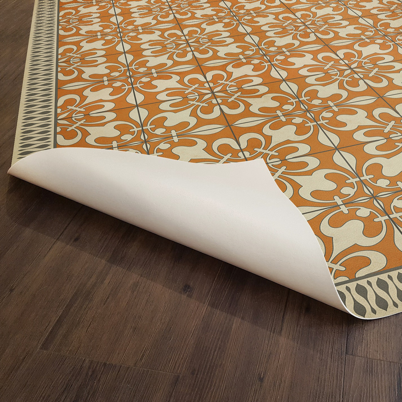 Classic Pattern 55 The Heat of Summer - vinyl floor cloth underside 
