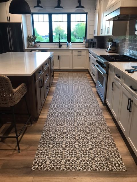 Pattern 56 Mr Gardiner - vinyl floor cloth Custom size 40x180  Pura Vida customer use.  
