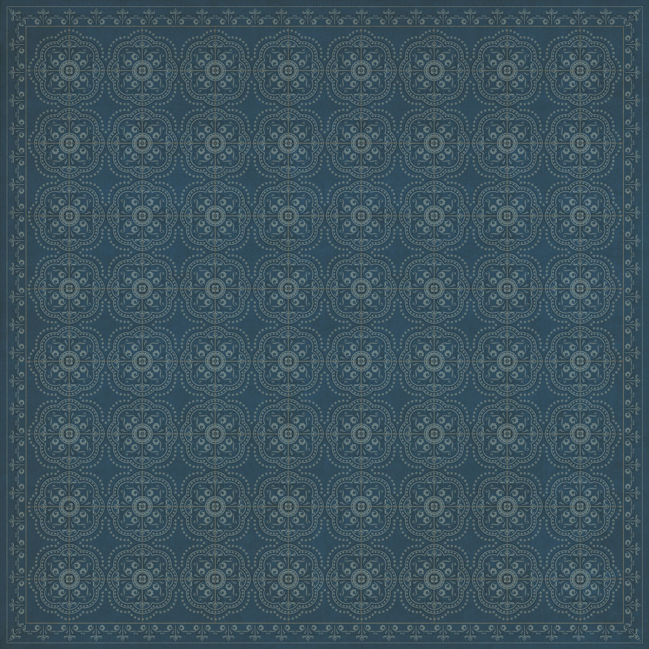 Pattern 28 Blue Bandana - vinyl floor cloth sizes 96x96, 120x120