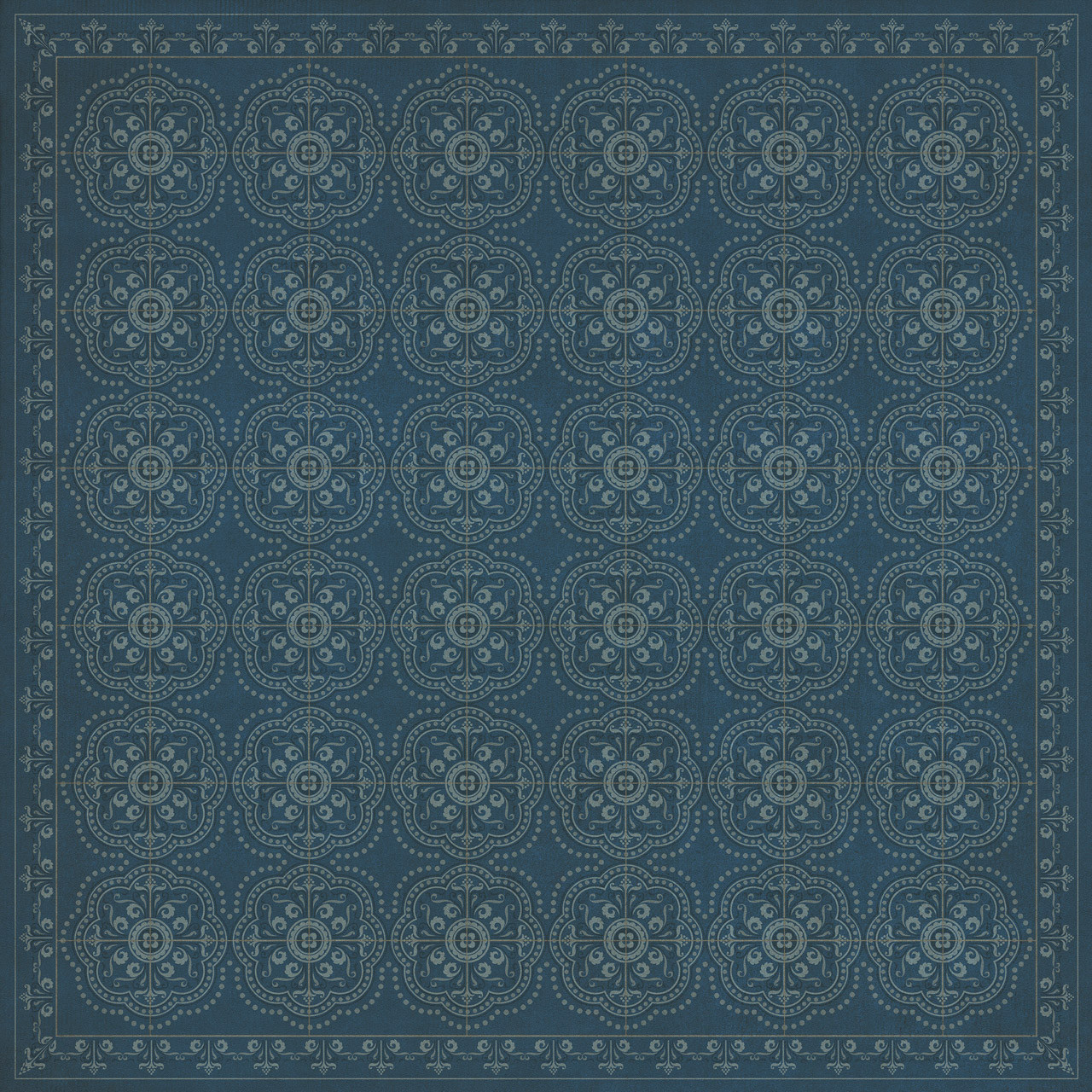 Pattern 28 Blue Bandana - vinyl floor cloth sizes 60x60, 72x72, 84x84