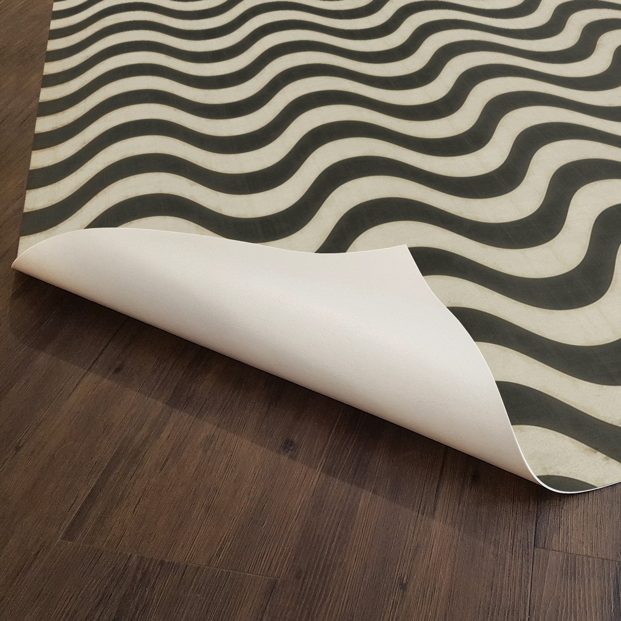 Pattern 18 Frequency - vinyl floor cloth underside 