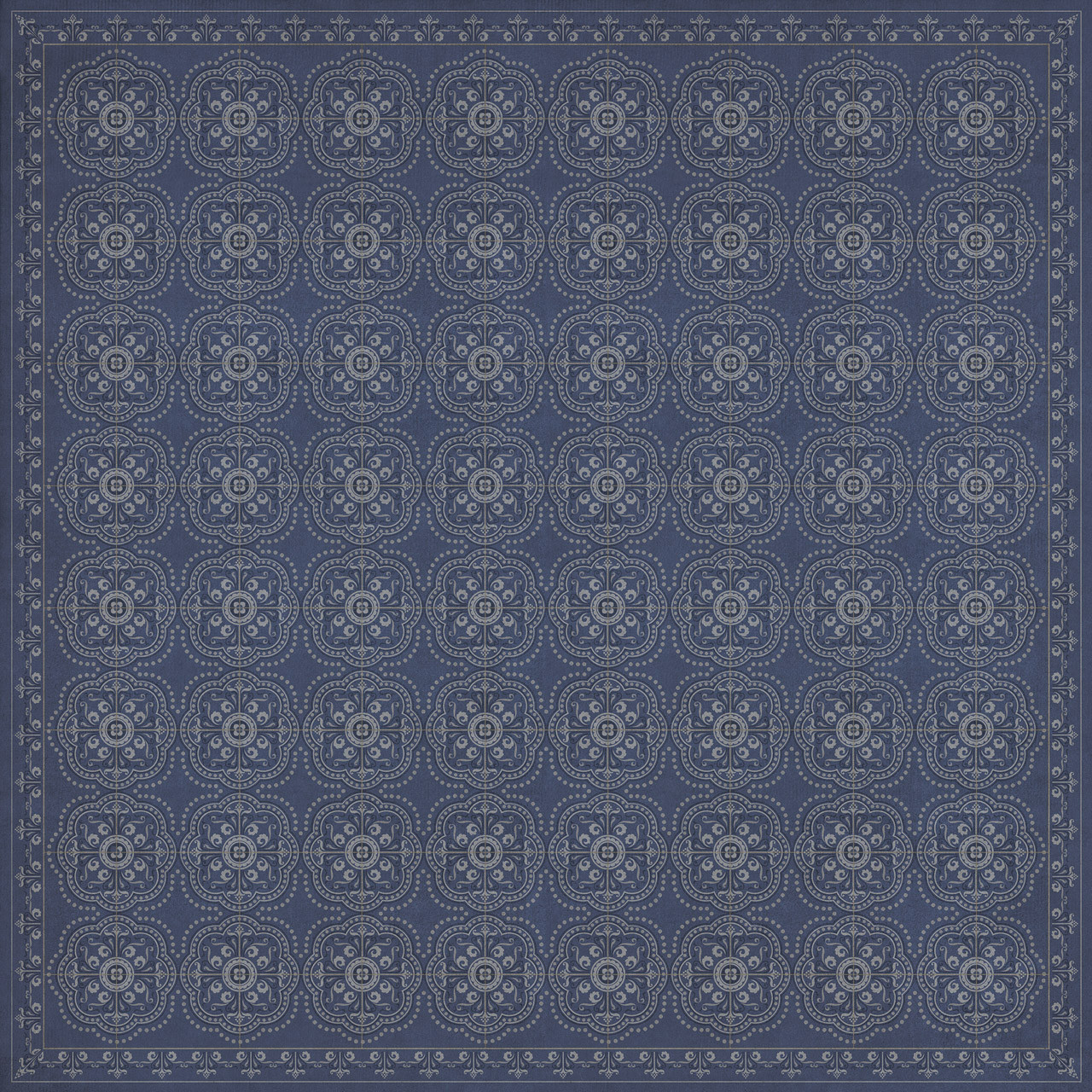 Pattern 28 Indigo Bandana - vinyl floor cloth sizes 96x96, 120x120