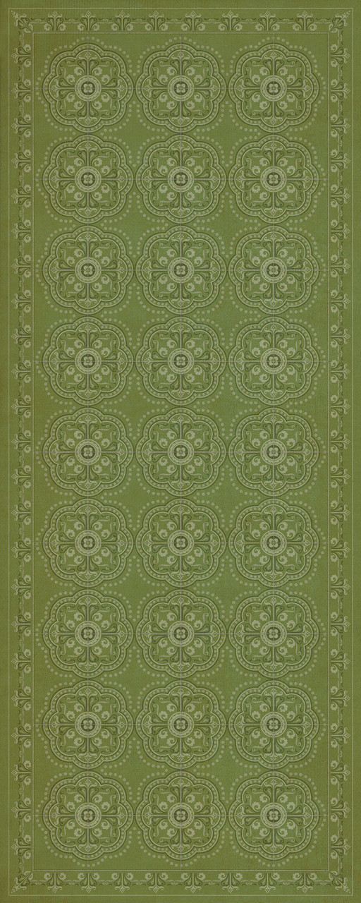 Pattern 28 Jaded - vinyl floor cloth sizes 30x75, 36x90