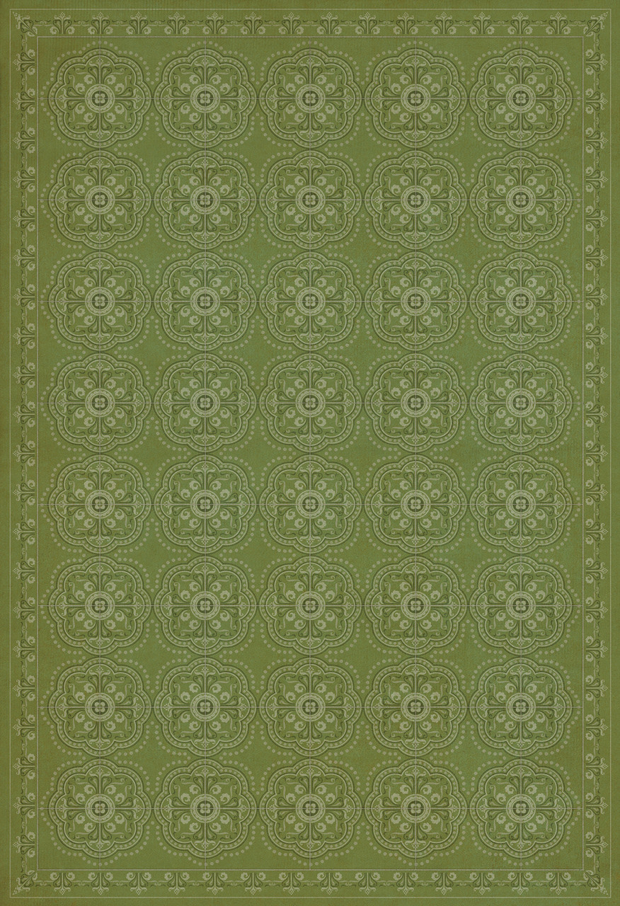 Pattern 28 Jaded - vinyl floor cloth sizes 52x76, 70x102