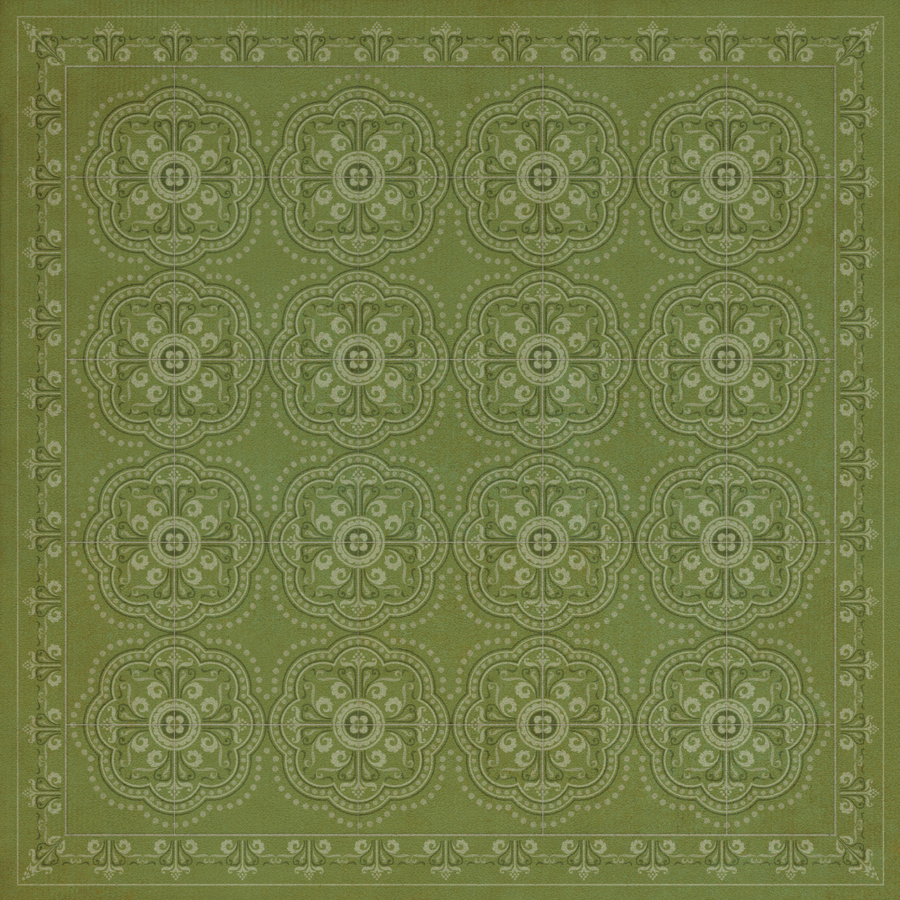 Pattern 28 Jaded - vinyl floor cloth sizes 36x36, 48x48