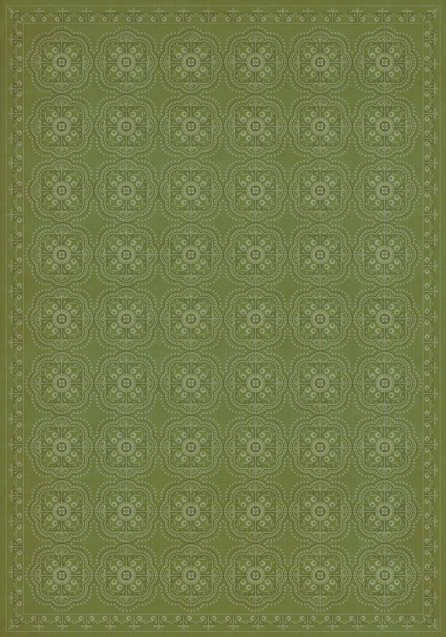 Pattern 28 Jaded - vinyl floor cloth size 84x120
