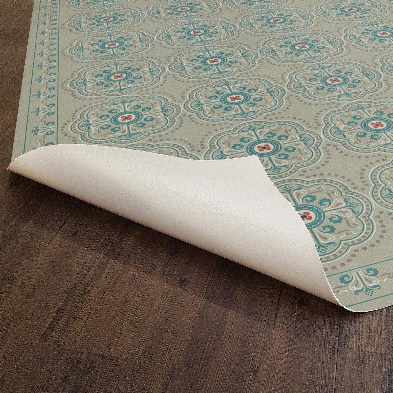 Pattern 28 Serenity - vinyl floor cloth underside 