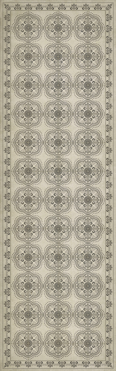 Pattern 28 Silent - vinyl floor cloth sizes 24x77, 30x96, 26x83, 36x115