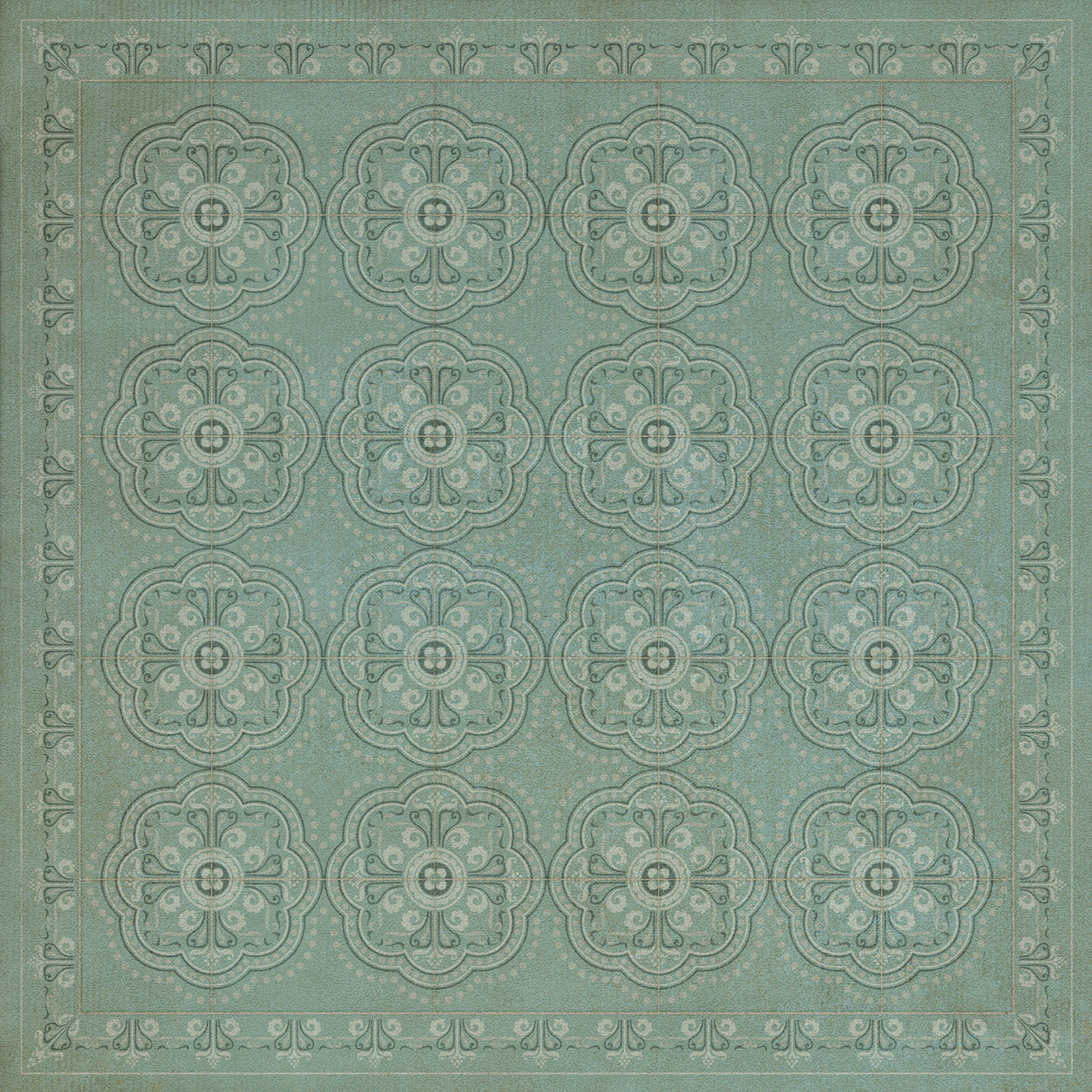 Pattern 28 Unspoken - vinyl floor cloth sizes 36x36, 48x48