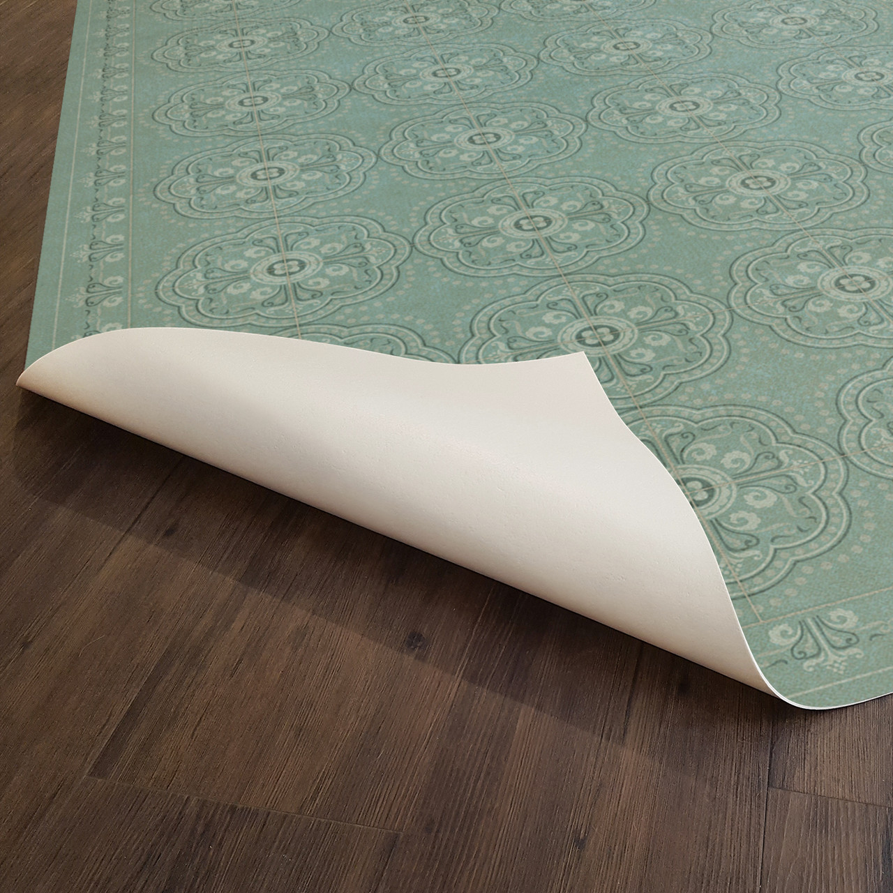 Pattern 28 Unspoken - vinyl floor cloth underside 