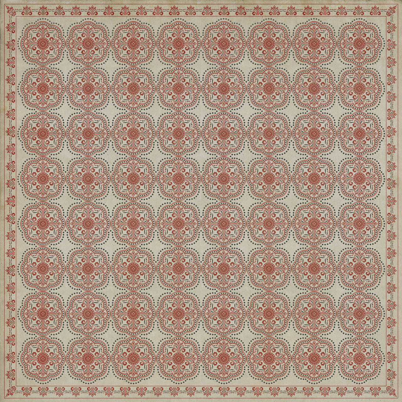 Pattern 28 You're Not Going Mad - vinyl floor cloth sizes 96x96, 120x120