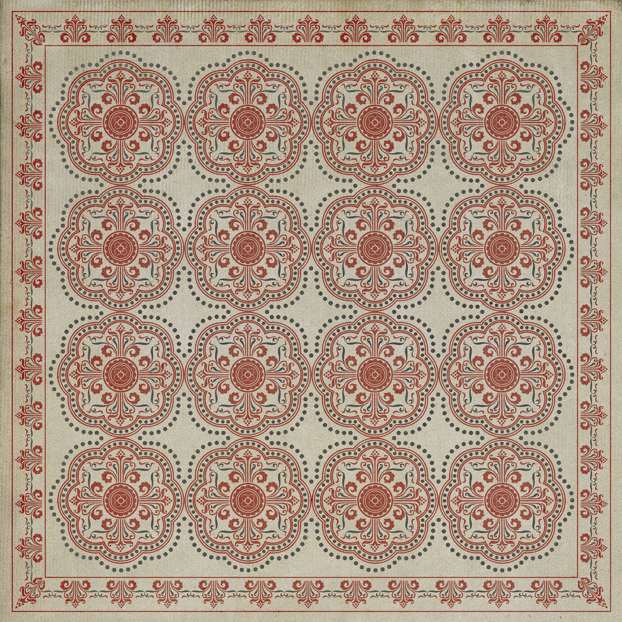 Pattern 28 You're Not Going Mad - vinyl floor cloth sizes 36x36, 48x48