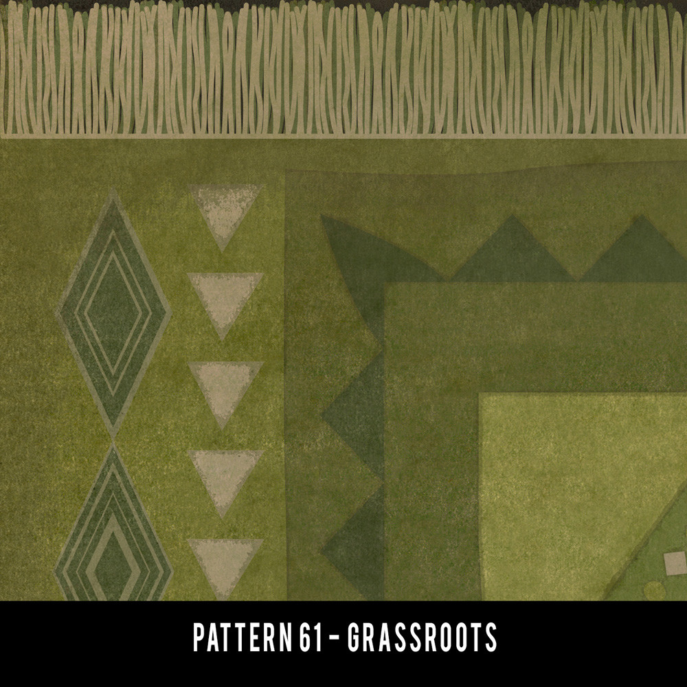 Pattern 61 Grassroots - vinyl floor cloth swatch sample