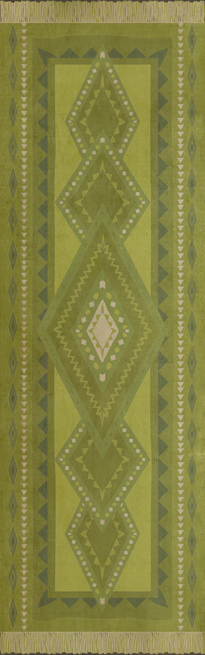 Pattern 61 Grassroots - vinyl floor cloth sizes 24x77, 30x96, 26x83, 36x115