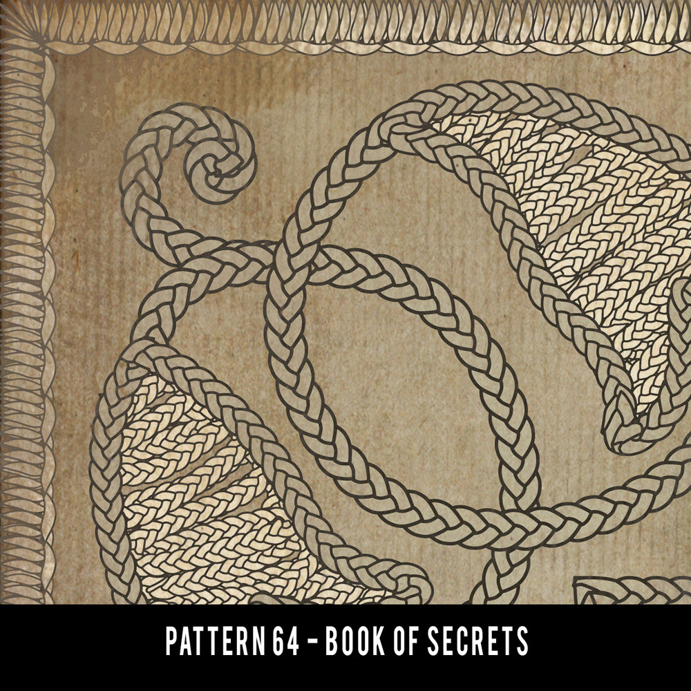 Pattern 64 Book of Secrets - vinyl floor cloth swatch sample