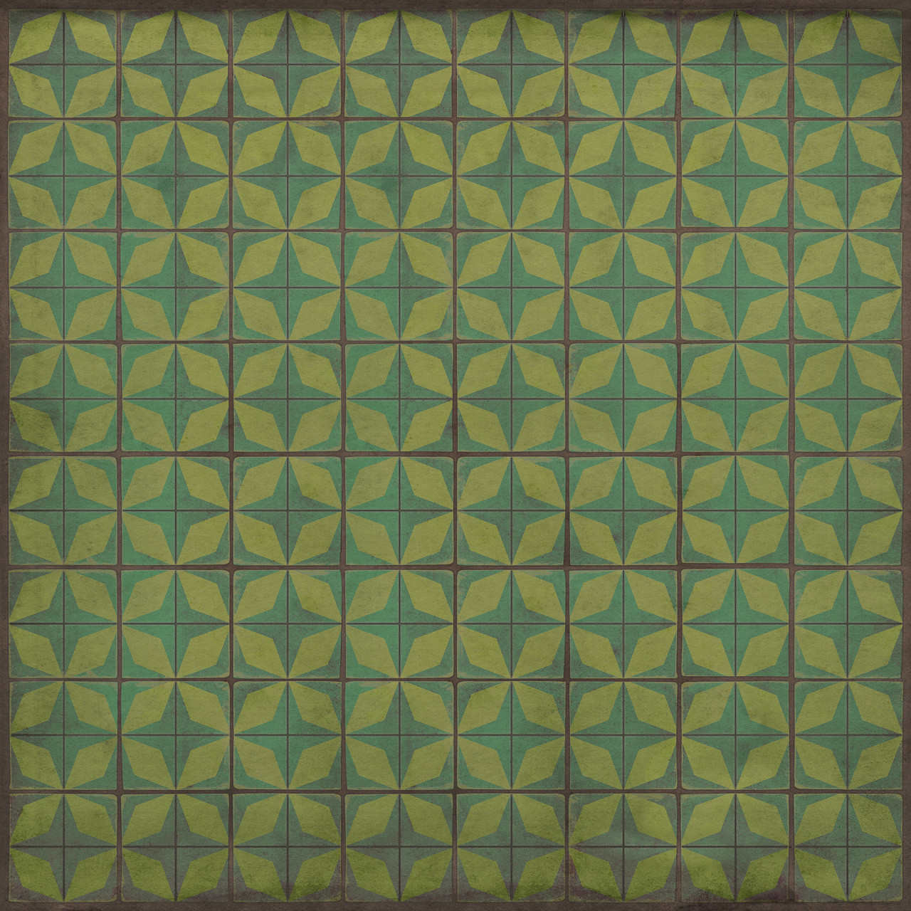 Classic Pattern 54 All Systems Go - vinyl floor cloth sizes 84x84, 96x96, 120x120