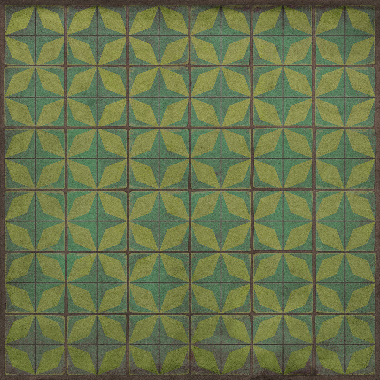 Classic Pattern 54 All Systems Go - vinyl floor cloth sizes 60x60, 72x72