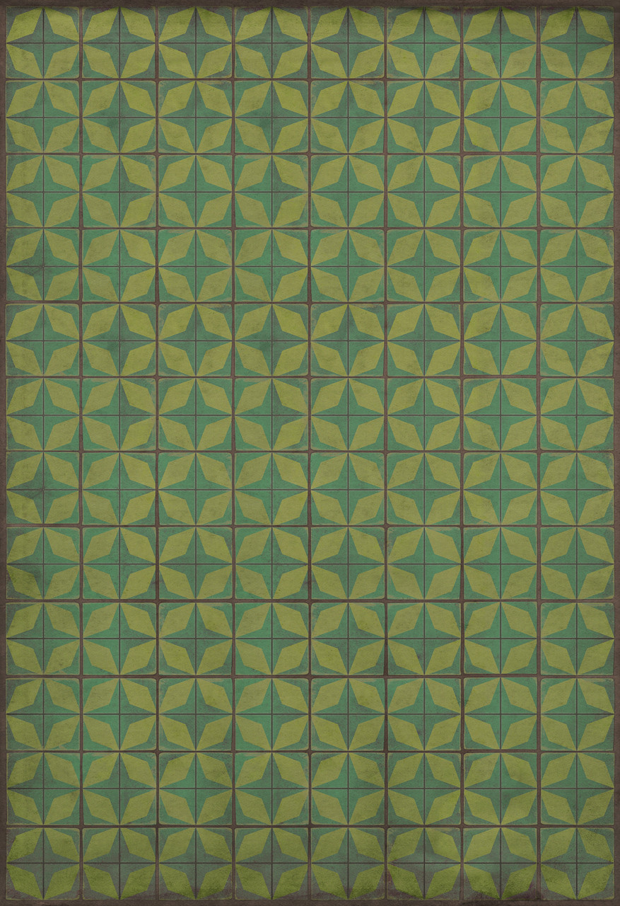 Classic Pattern 54 All Systems Go - vinyl floor cloth sizes 96x140, 120x175