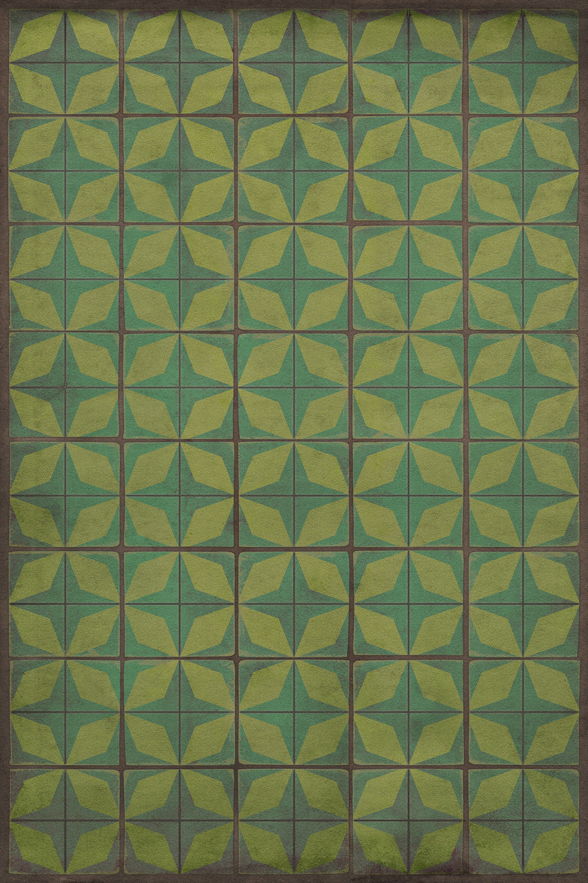 Classic Pattern 54 All Systems Go - vinyl floor cloth sizes 20x30, 24x36, 30x44, 38x56
