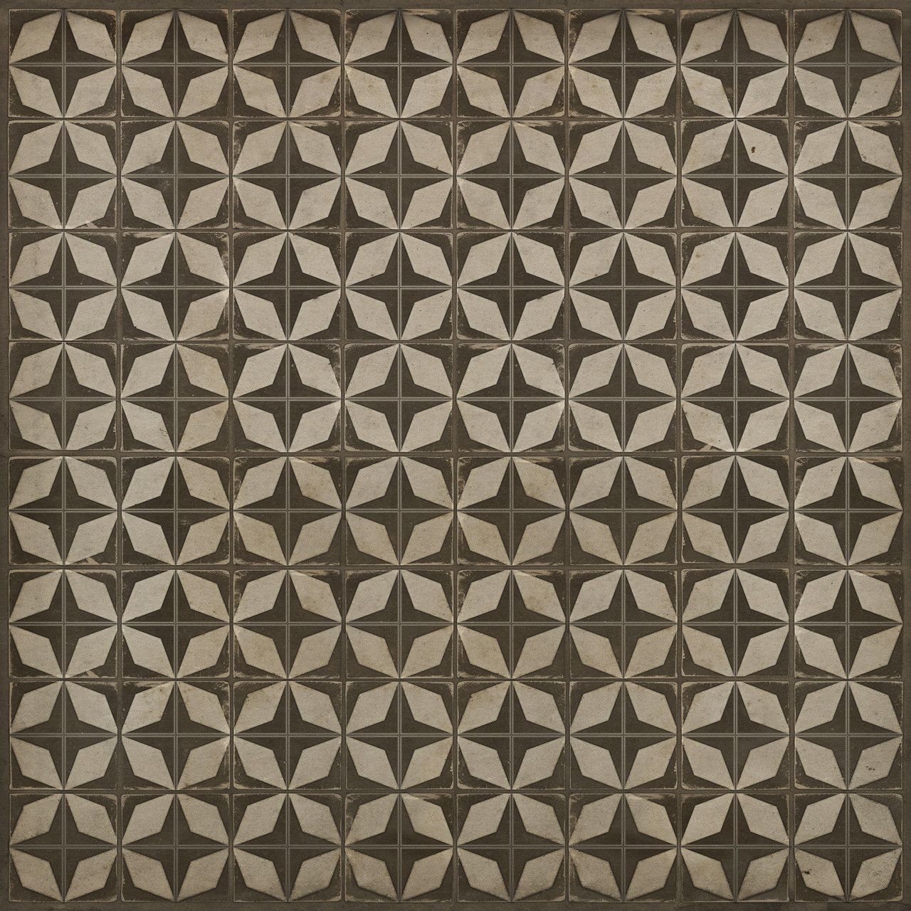 Classic Pattern 54 Asteroid Field - vinyl floor cloth sizes 96x96, 120x120