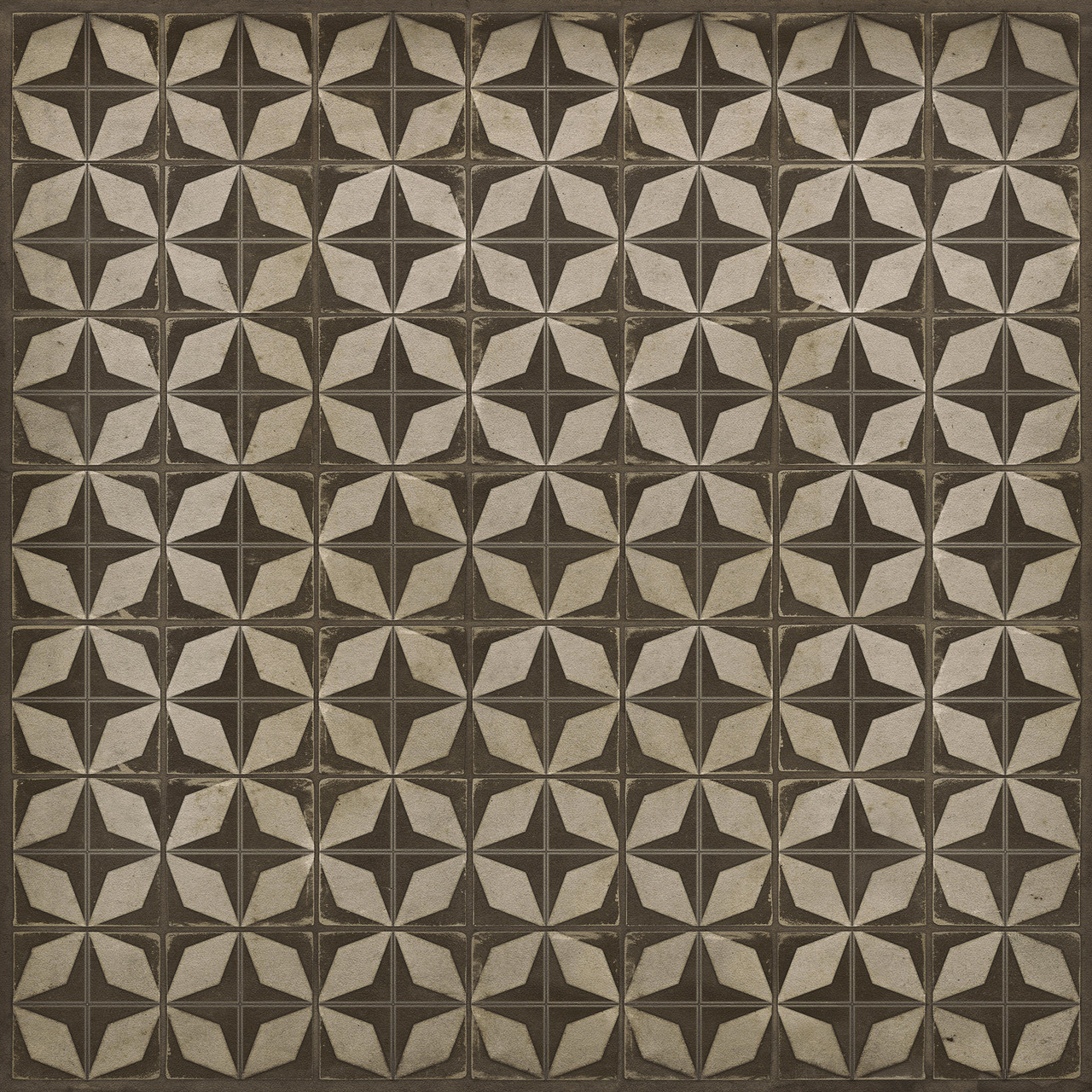 Classic Pattern 54 Asteroid Field - vinyl floor cloth size 84x84