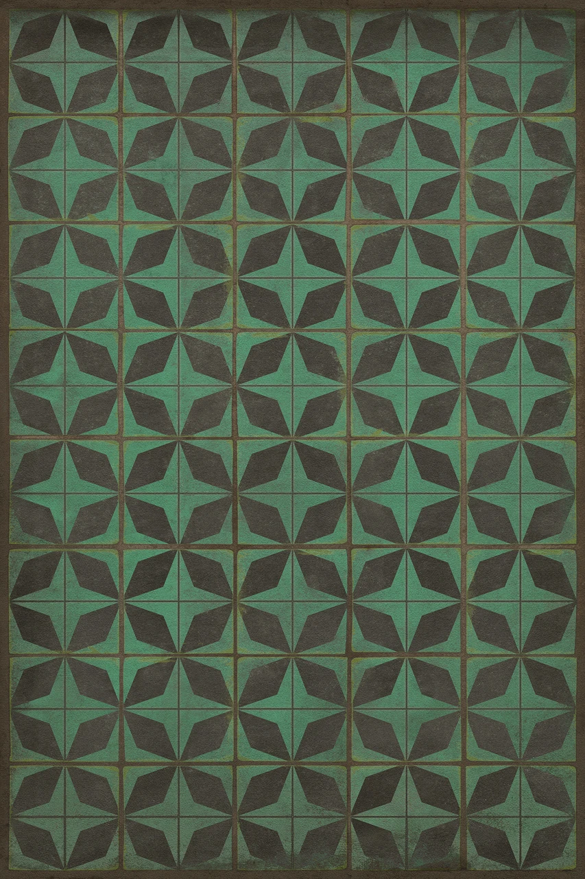 Classic Pattern 54 Draco - vinyl floor cloth sizes 20x30, 24x36, 30x44, 38x56
