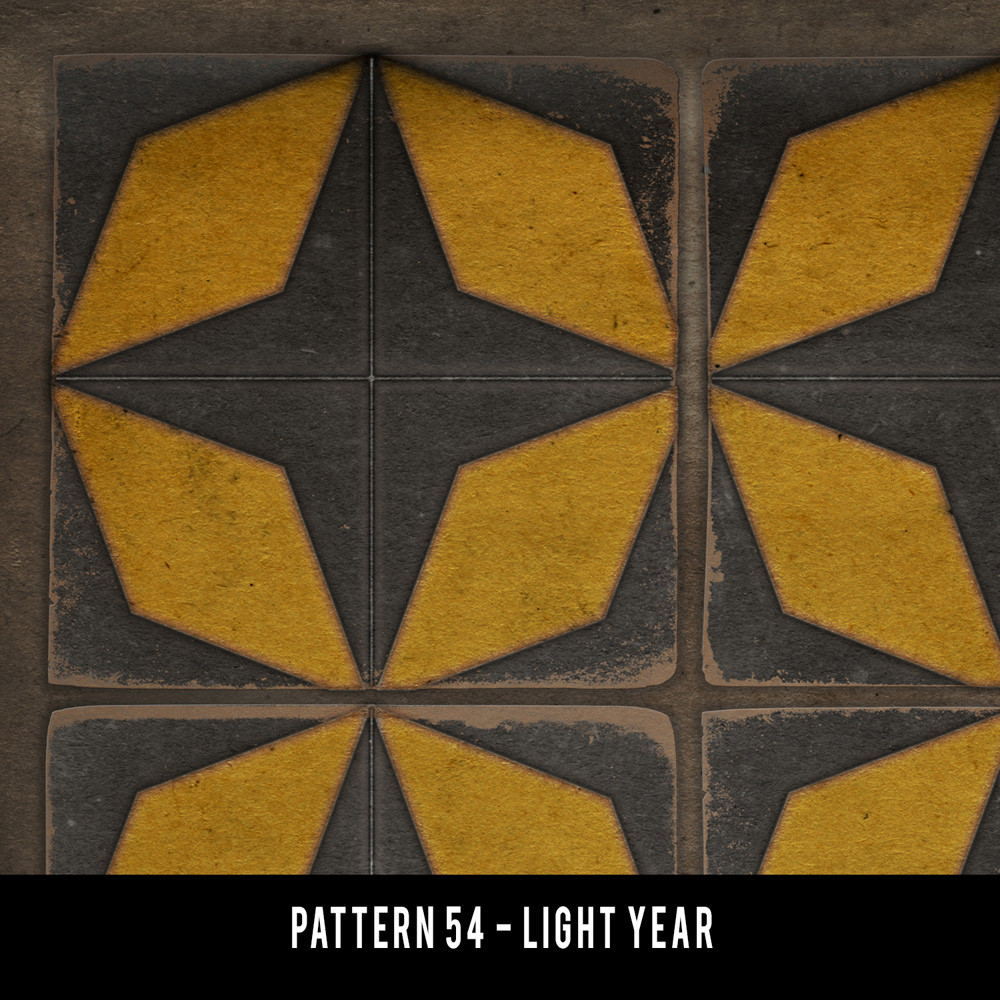 Classic Pattern 54 Light Year - vinyl floor cloth swatch sample