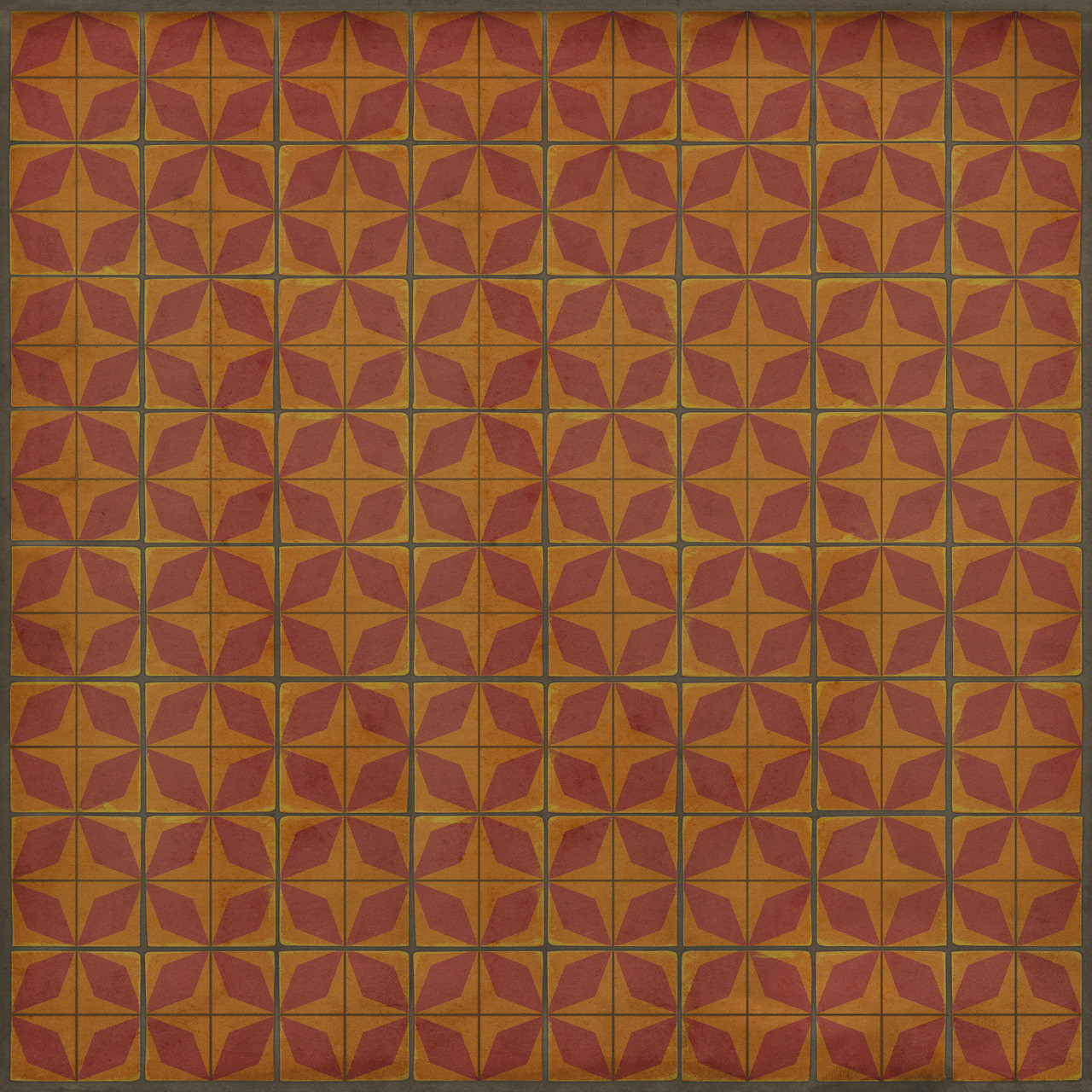 Classic Pattern 54 Mars Rising - vinyl floor cloth sizes 96x96, 120x120