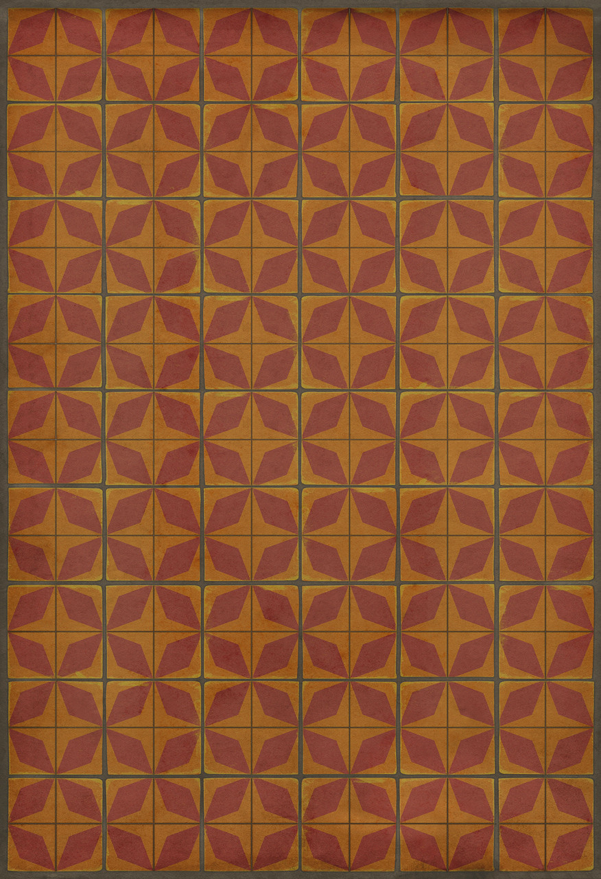 Classic Pattern 54 Mars Rising - vinyl floor cloth sizes 52x76, 70x102