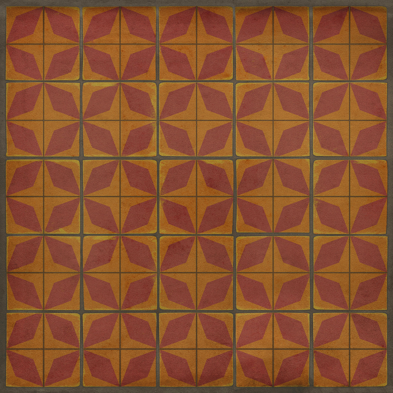 Classic Pattern 54 Mars Rising - vinyl floor cloth sizes 36x36, 48x48