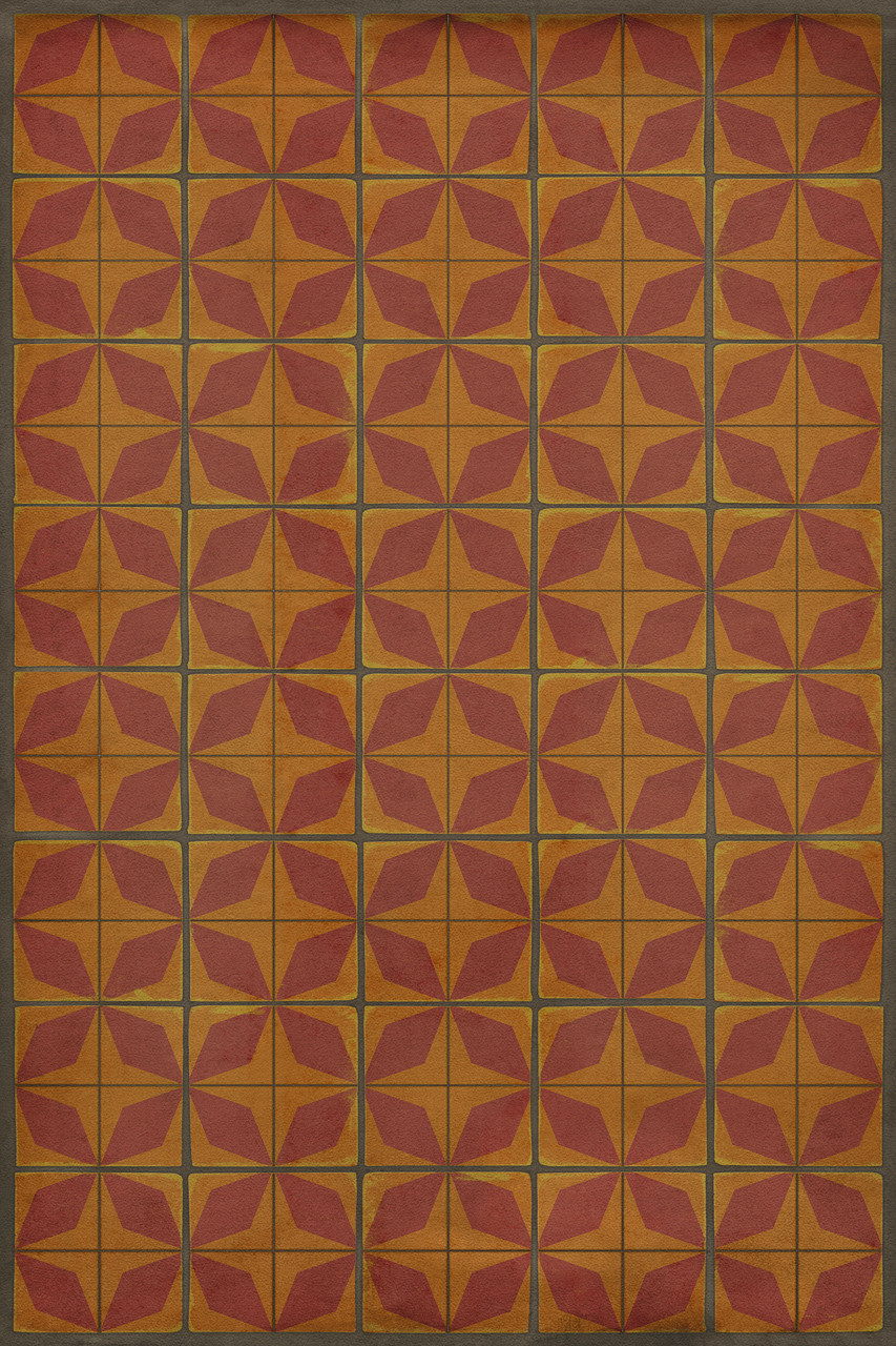 Classic Pattern 54 Mars Rising - vinyl floor cloth sizes 20x30, 24x36, 30x44, 38x56