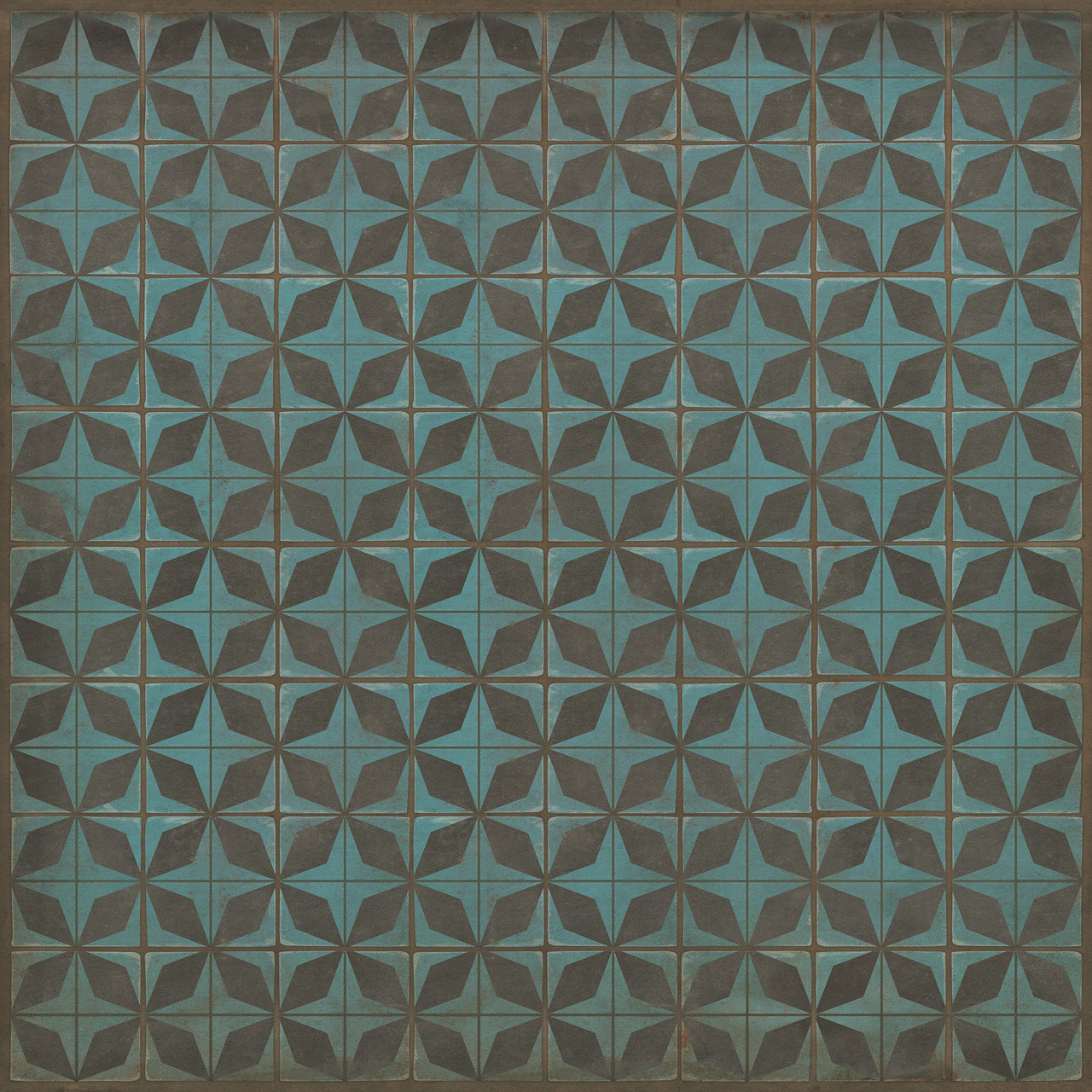 Classic Pattern 54 Parallax - vinyl floor cloth sizes 84x84, 96x96, 120x120