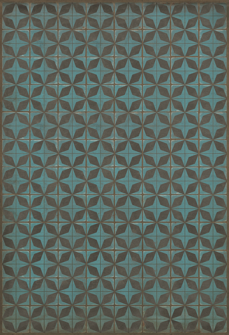 Classic Pattern 54 Parallax - vinyl floor cloth sizes 96x140, 120x175