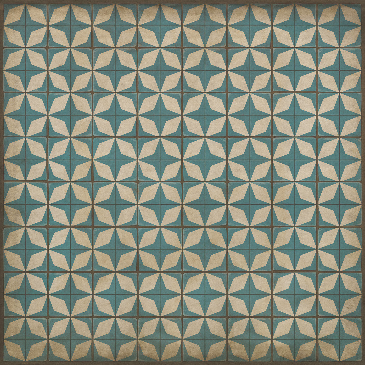 Classic Pattern 54 Satellite - vinyl floor cloth sizes 84x84, 96x96, 120x120
