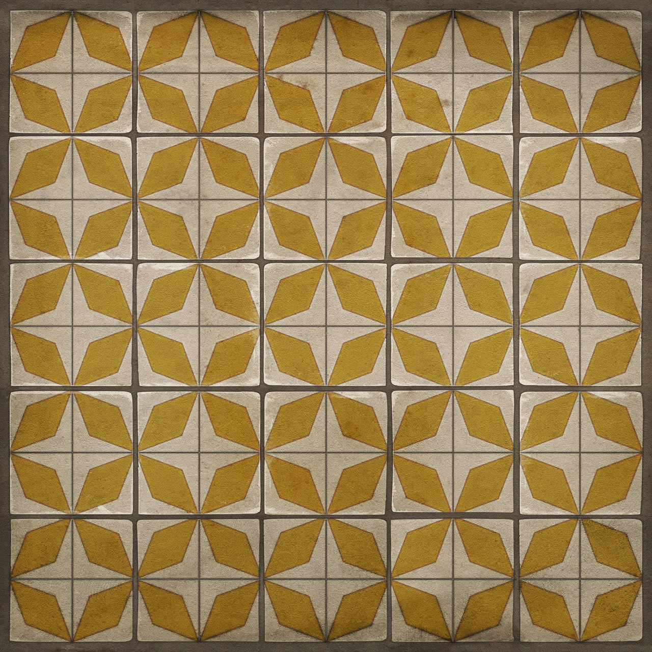 Classic Pattern 54 Solar Panels - vinyl floor cloth sizes 36x36, 48x48