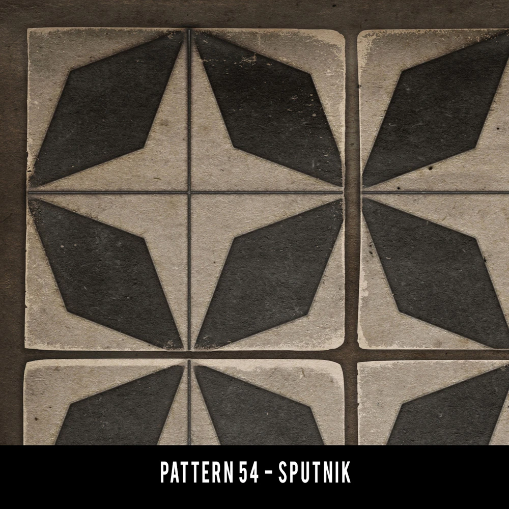 Classic Pattern 54 Sputnik - vinyl floor cloth swatch sample