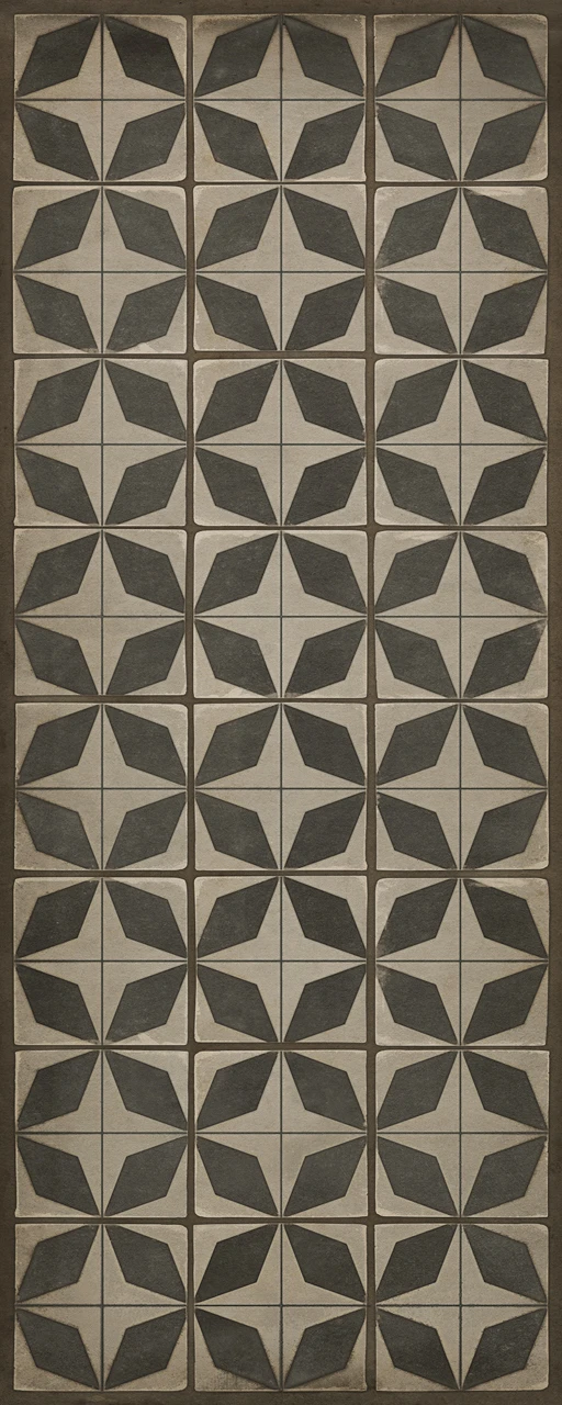 Classic Pattern 54 Sputnik - vinyl floor cloth sizes 30x75, 36x90