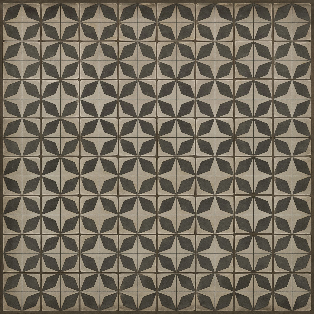 Classic Pattern 54 Sputnik - vinyl floor cloth sizes 84x84, 96x96, 120x120