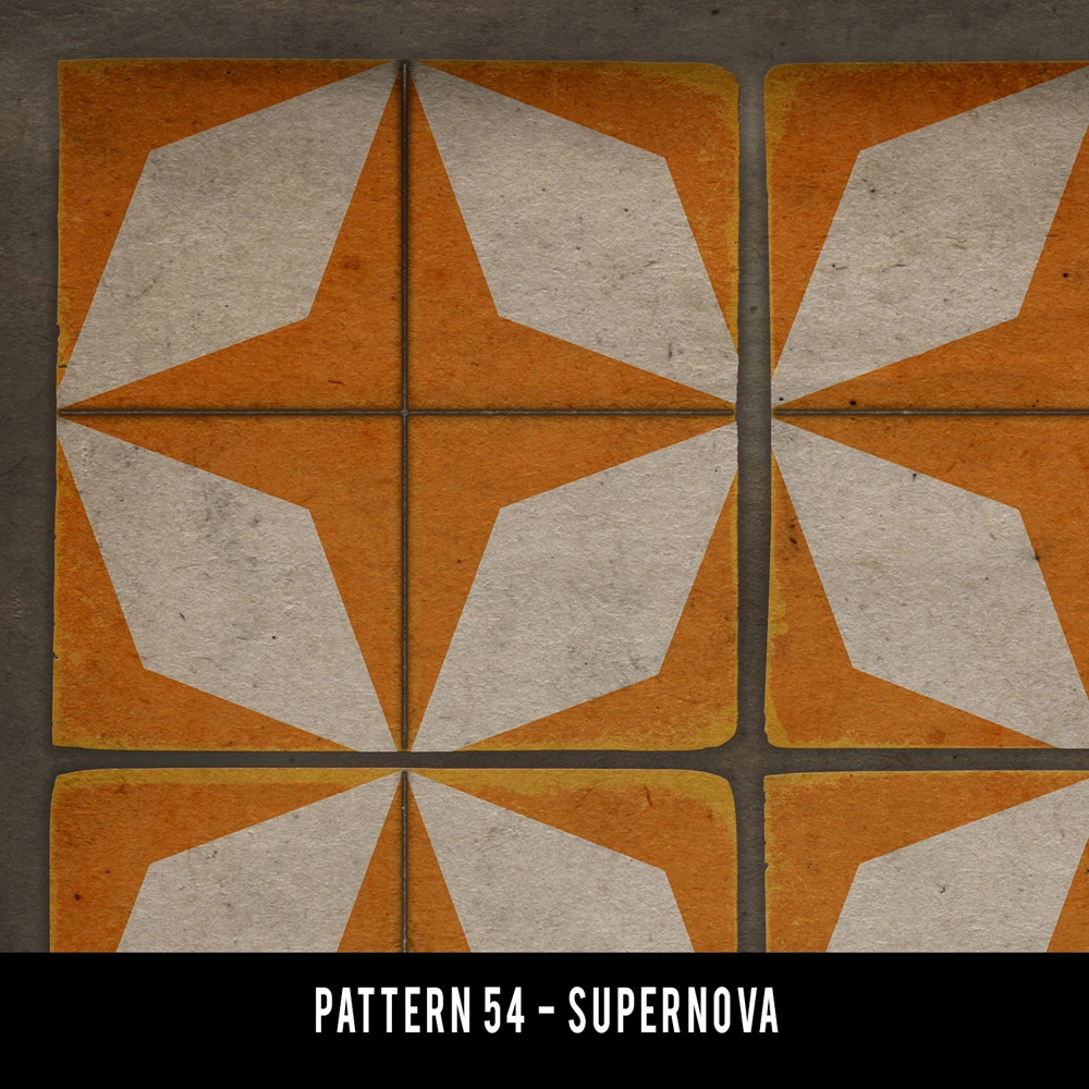 Classic Pattern 54 Supernova - vinyl floor cloth swatch sample 