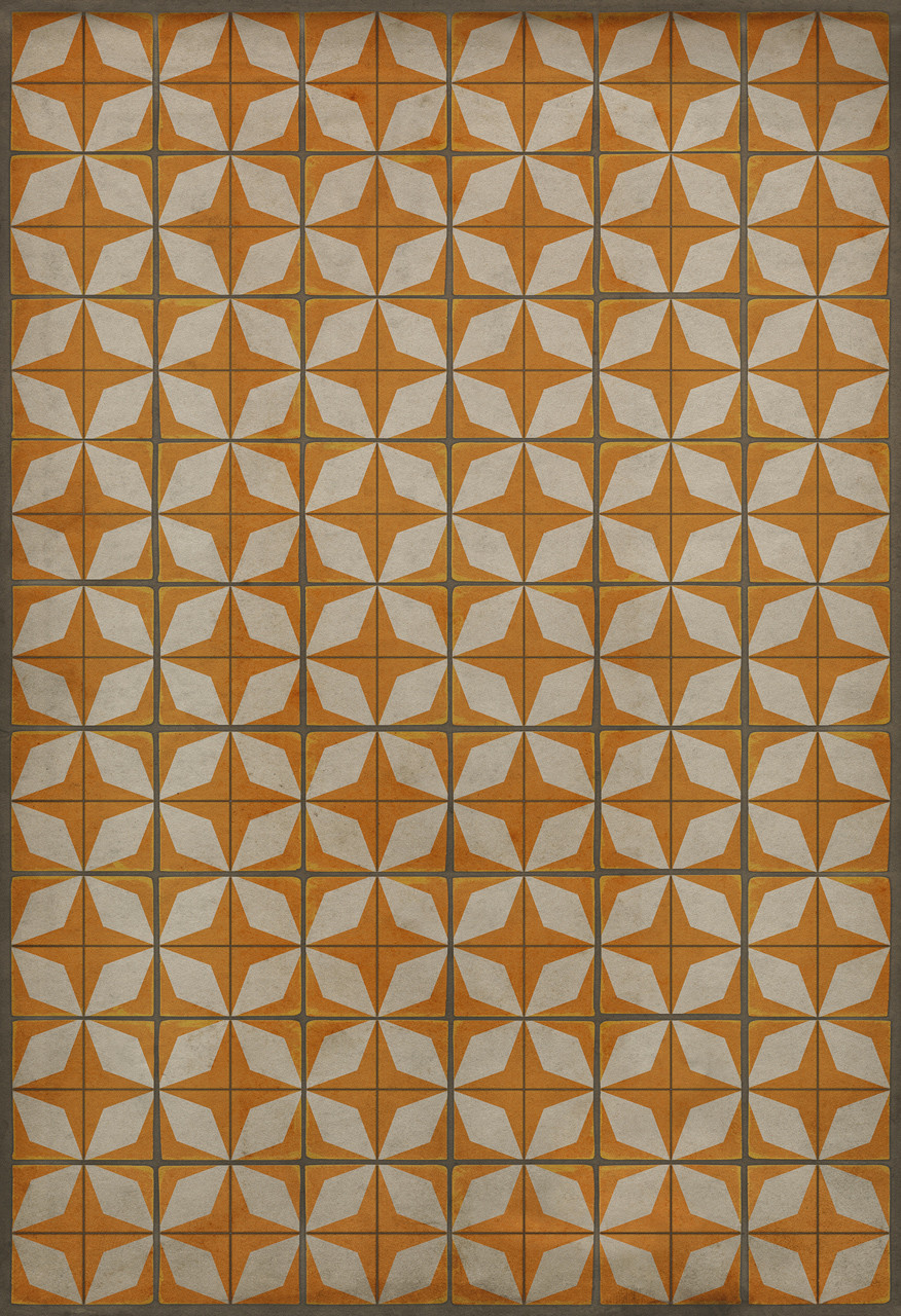 Classic Pattern 54 Supernova - vinyl floor cloth sizes 20x30, 24x36, 30x44, 38x56