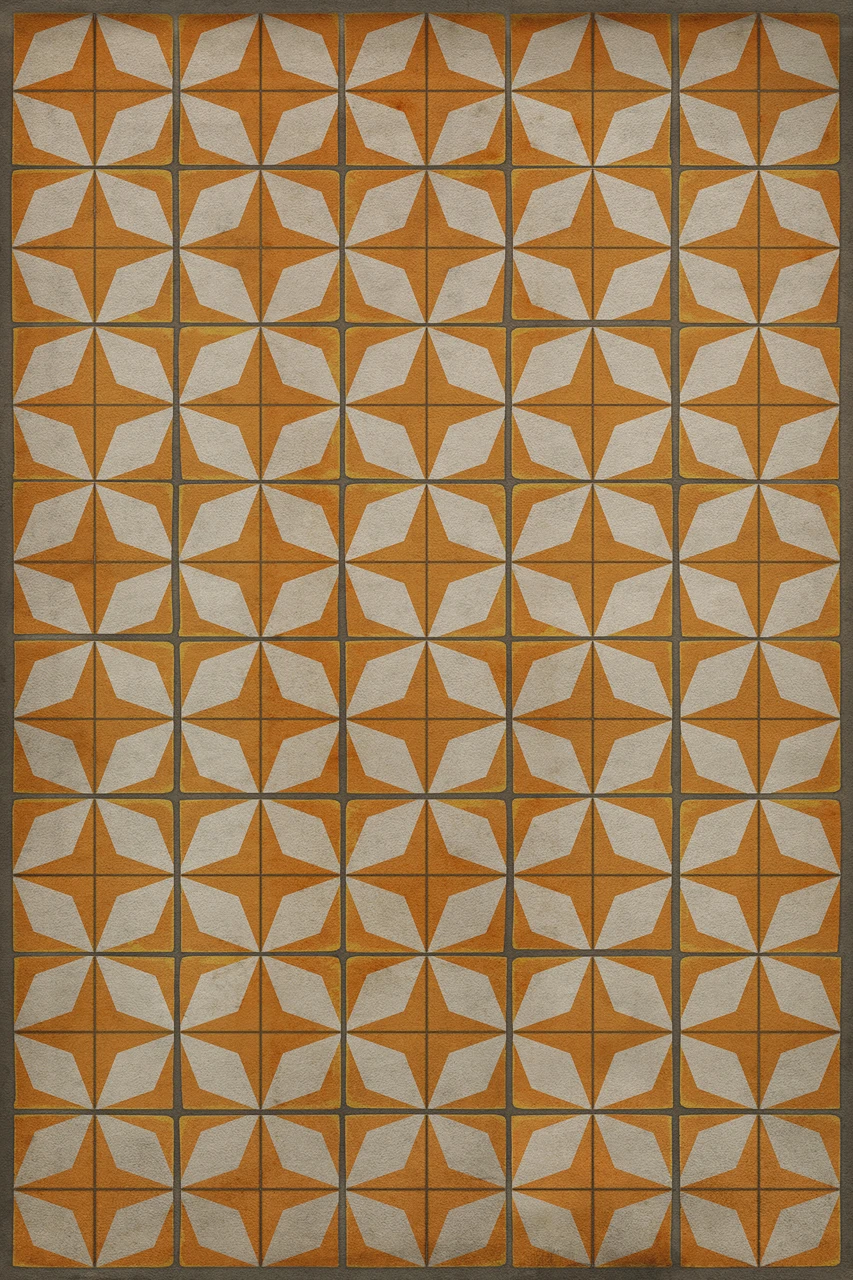 Classic Pattern 54 Supernova - vinyl floor cloth sizes 52x76, 70x102