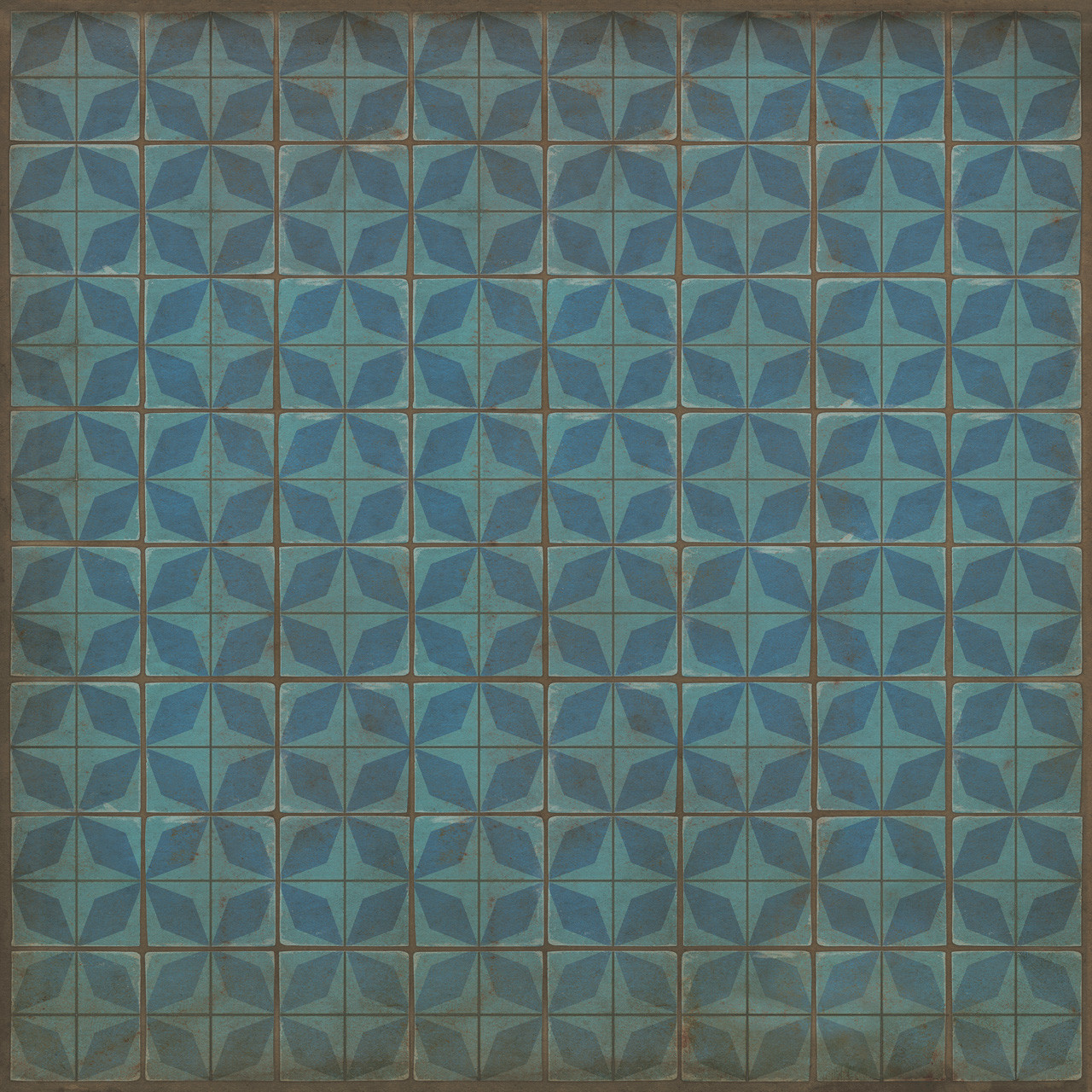 Classic Pattern 54 Blue Moon - vinyl floor cloth sizes 84x84. 96x96, 120x120