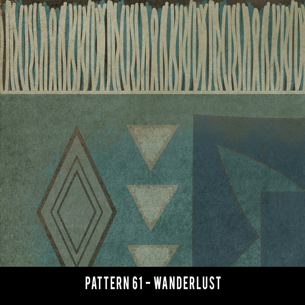 Pattern 61 Wanderlust - vinyl floor cloth swatch sample